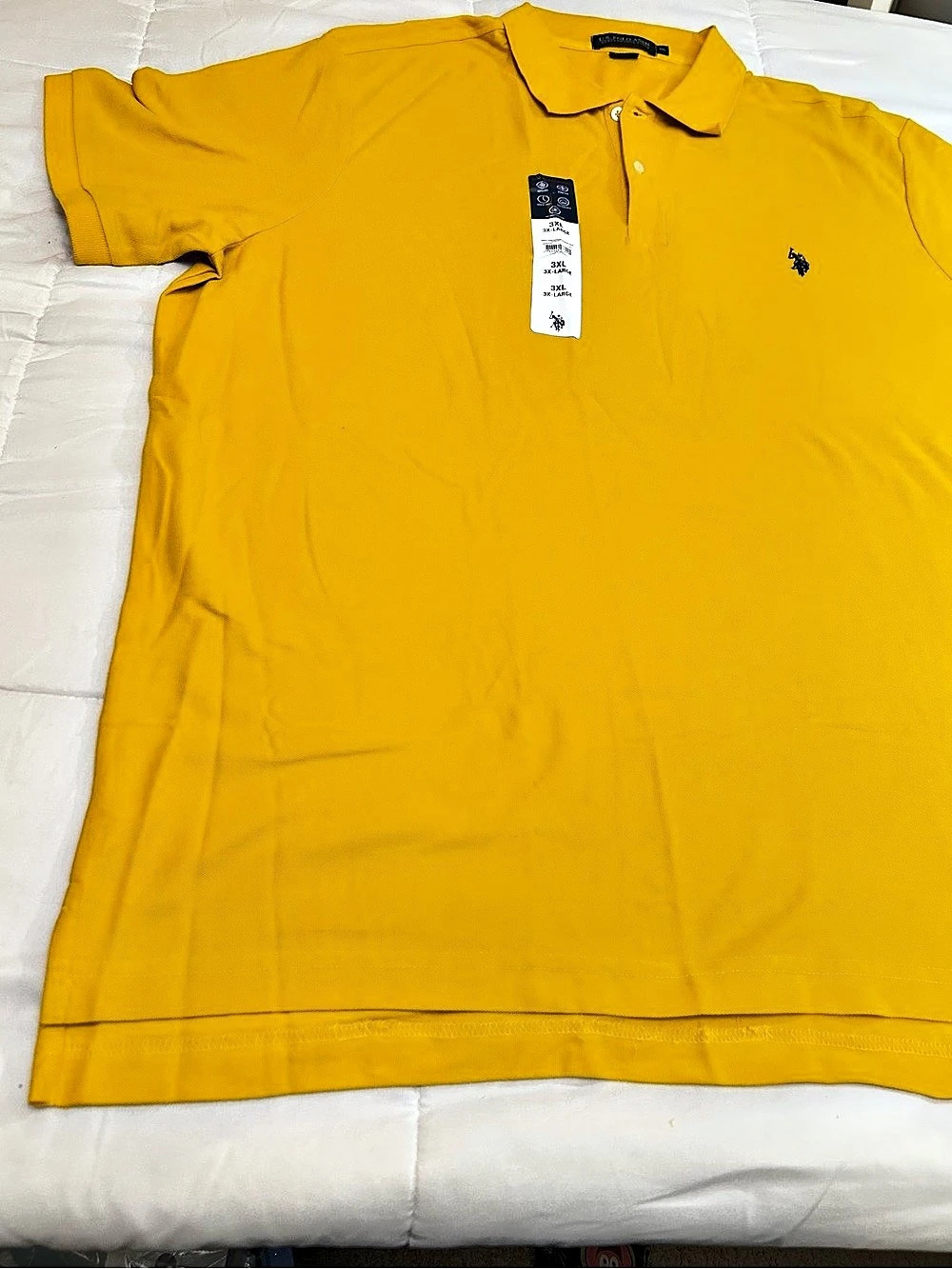 U.S. Polo Assn. Performance Pique Polo. Yellow 3XL NWT